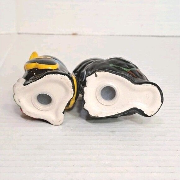 Sugar Skeleton Owl Salt & Pepper Shaker Set Cracker Barrel 3" Halloween Owls - Picture 5 of 5